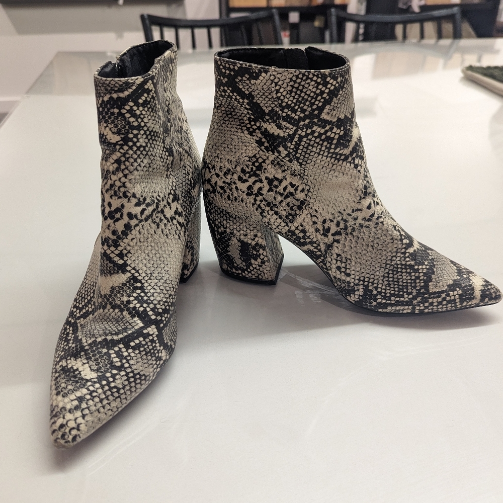 Faux Snakeskin Booties